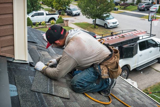 Professional Roofing technician working in Montville, NJ